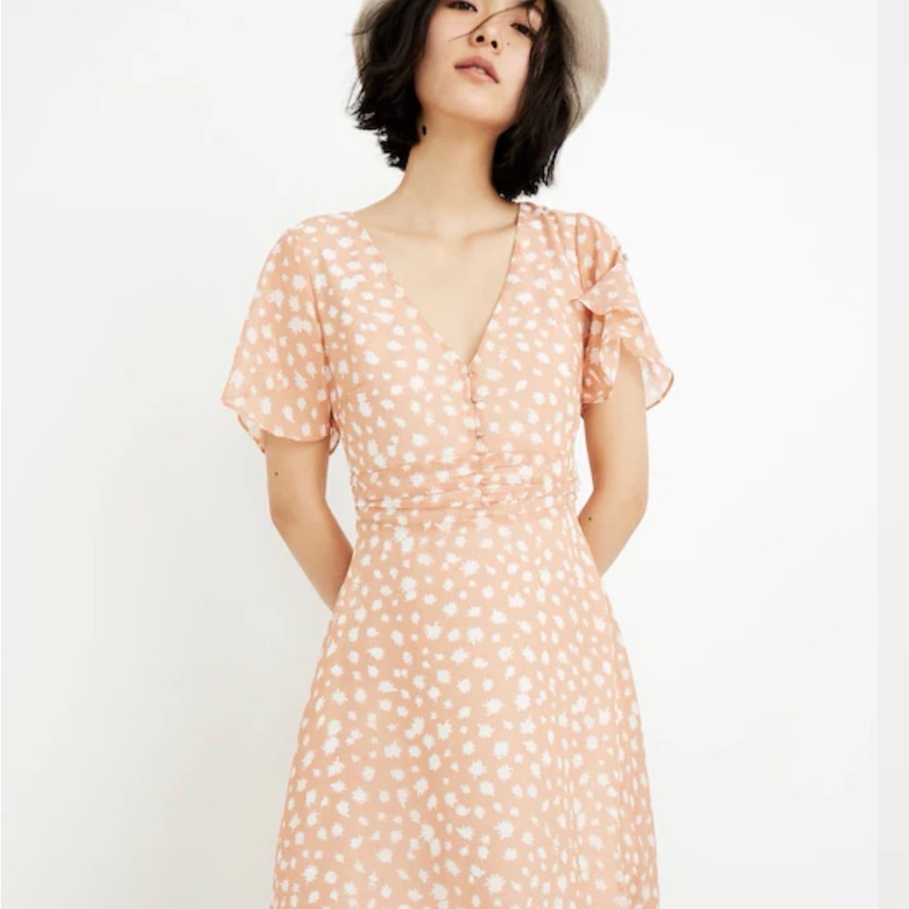 Madewell Ruched Waist Mini Dress in Star Shower
